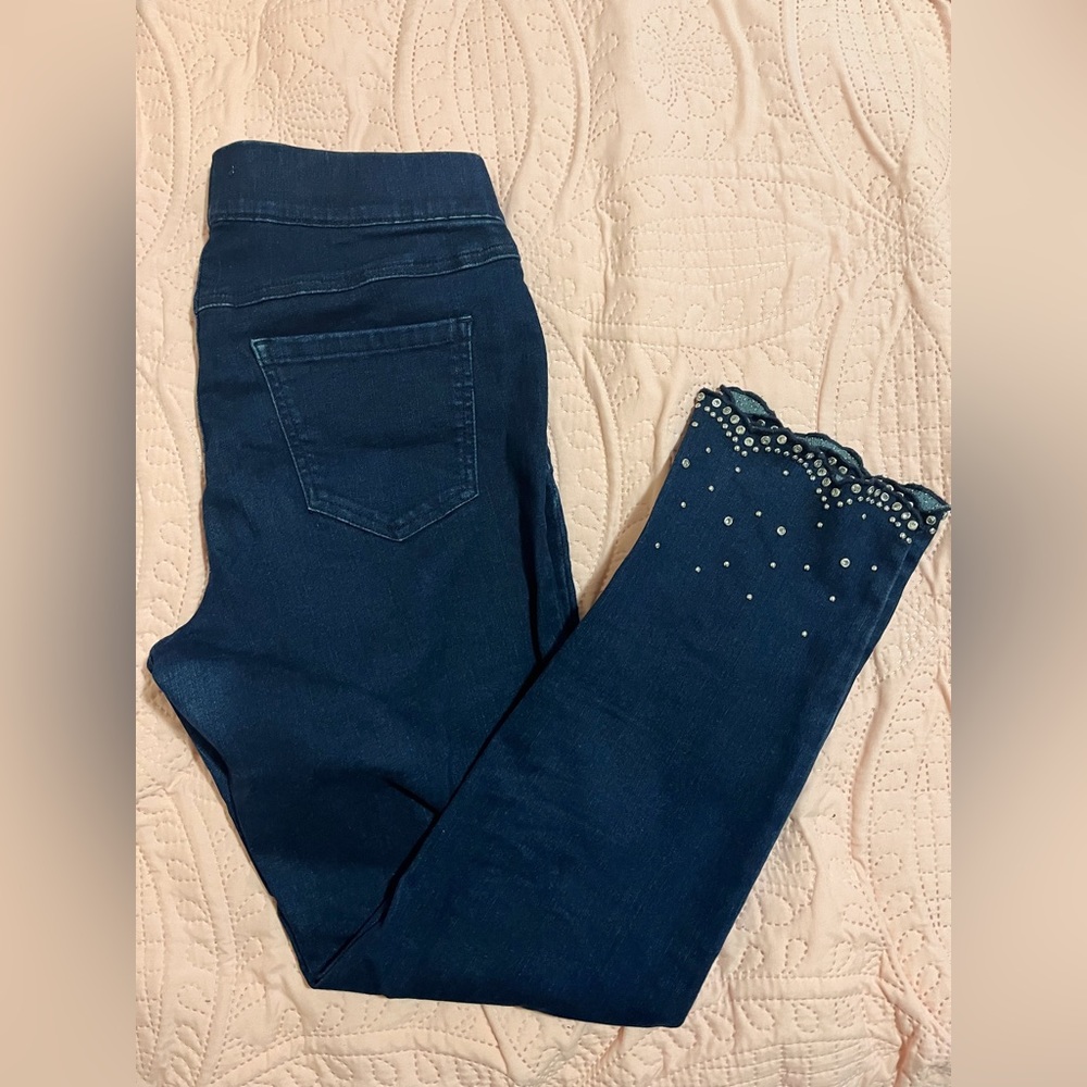 Petite pull-on pants with embellishments from Laura